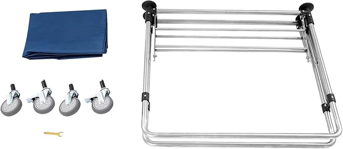 Commercial Laundry Cart with Wheels, 220lbs Laundry Cart for Home Hotel, Capacity Heavy Duty Rolling Hamper with 4 Locking Wheels and Oxford Cloth for Home, Dorm, Hotel, and Commercial Use (Blue)