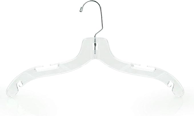 Only Hangers Pack of 15 Clear Plastic Clothes Coat Hangers with Strong Swivel Metal Hook - 17 Inches
