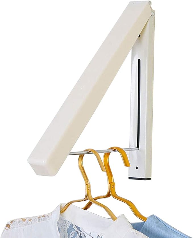Clothes Hanger Wall Mounted Folding, Laundry Hanger Dryer Rack Retractable, Foldable Stainless Steel Wall Mount Clothes Hook Coat Hangers Drying Rack Holder for Closet Storage Bathroom Bedroom, 2 Pack