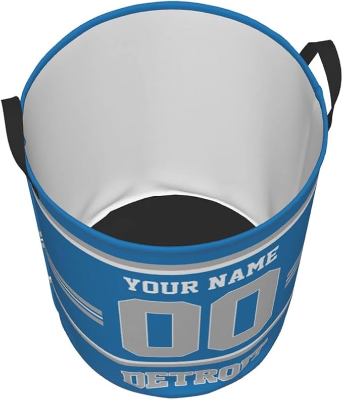 Custom Detroit Laundry Hamper Personalized Laundry Basket Customized Name And Number Collapsible Storage Basket for Bedroom Bathroom Living Room Gifts