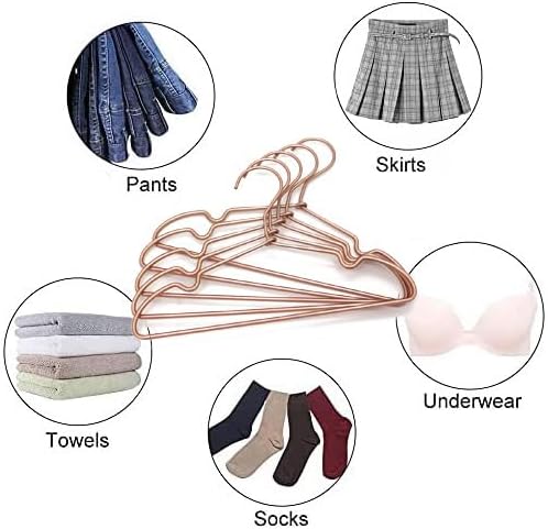 Rose Gold Metal Wire Baby Clothes Hangers,12.6” Children Coat Pants Non Slips Toddler Infant Newborn Kids Hangers, Space Saving Baby Clothes Hangers 30PCS