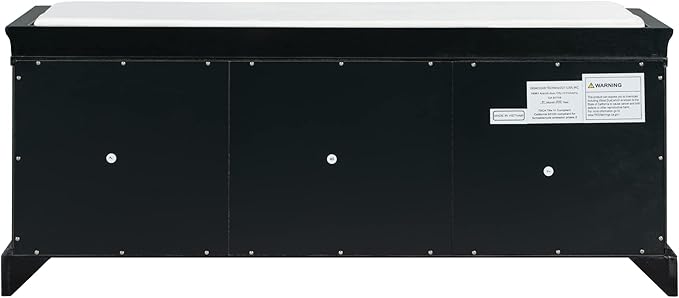 Knocbel 42.5" Entry Storage Bench with Removable Cushion, 2 Drawers and 2 Cabinets, Entryway Hallway Foyer Shoe Bench End of Bed Bench with Aluminum Handles, 200lbs Weight Capacity (Black)