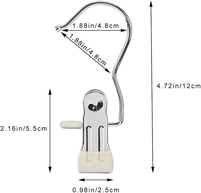 Hangers Clips,Stainless Multi Function Clip Hooks,Laundry Hanging Hooks Clips,Closet Hangers,Boot Clips， Hats Clips,Socks Clips,Pants Clips, Bras Clips (30, Rice-White)