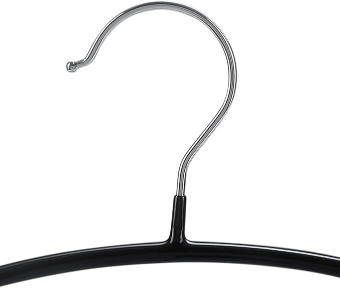 Tosnail 10 Pack Black Super Grippy Slip-Reducing Contour Shirt Hangers, Sweater Hangers, Dimple & Crease Free Hanger Solution - Black