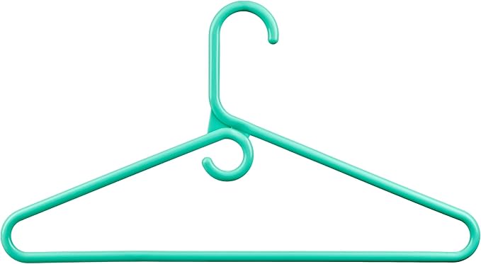 DEILSY™ Aqua Heavy Duty Hangers with Hooks for Scarves & Belts – Thick and Strong Clothes Hangers for Shirts, Jackets, Pants, and Dresses – Space-Saving Plastic Hangers – Pack of 10