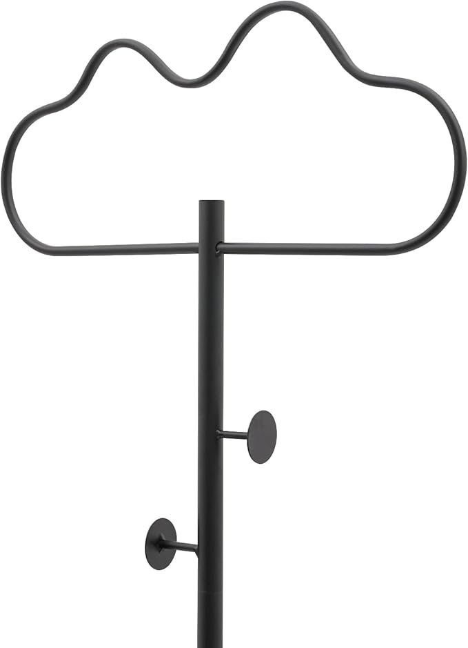 Freestanding Cloud-shaped Coat Rack, Coat Hanger Stand for Clothes Hats Scarves Metal Coat Tree with 2 Hooks for Bedroom Entryway Hallway Office