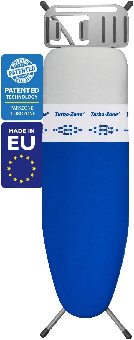 Bartnelli Heavy Duty Ironing Board 48x15 | Designed & Made in Europe with Patent Technology, Turbo & Park Zone