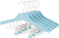 Blue 12.7" Ultra-Thin Wooden Children Closet Clothes Clips Hangers 20PCS Wood Baby Kids Coat Hangers for Infant Toddler Newborn Jumpsuit Pants Skirts Jeans Space Saving Heavy Duty Durable