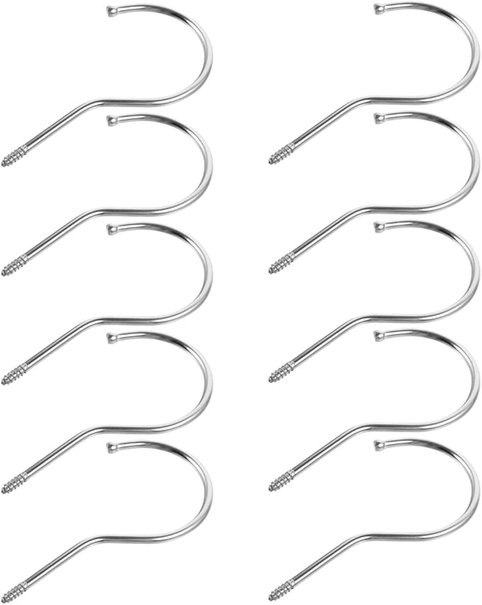GLEAVI DIY Hanger Hooks 10pcs Heavy Duty Screw-in Hooks Home Clothing Hanger Accessories Smooth Surface No Scratch