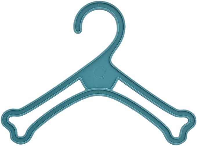 Dog Bone Shaped Puppy Cat Kitten Small Pet Mini Clothes Plastic Hanger Pink or Blue Pack of 10 (Blue)