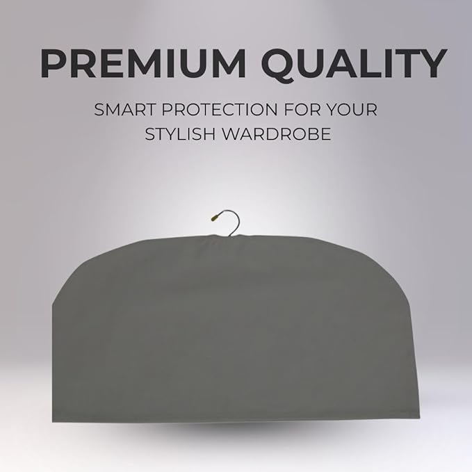 Shoulder Covers for Clothes - Breathable Garment Dust Covers Protectors for Suit, Coats, Jackets, Dress Closet Storage (Grey, Set of 3)