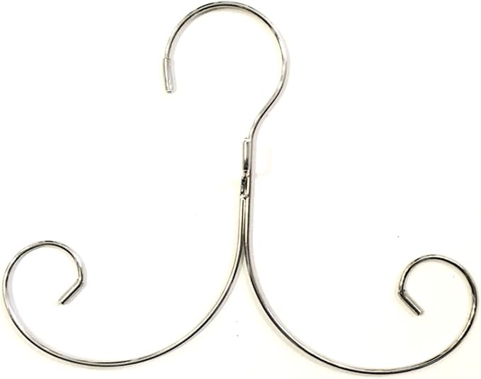 Non-Slip Cascading Hanger - Curly Hanger for Tank Tops, Sports Bra, Yoga Tops, Lingerie, Swimsuits by Boottique (Chrome- Set of 10)