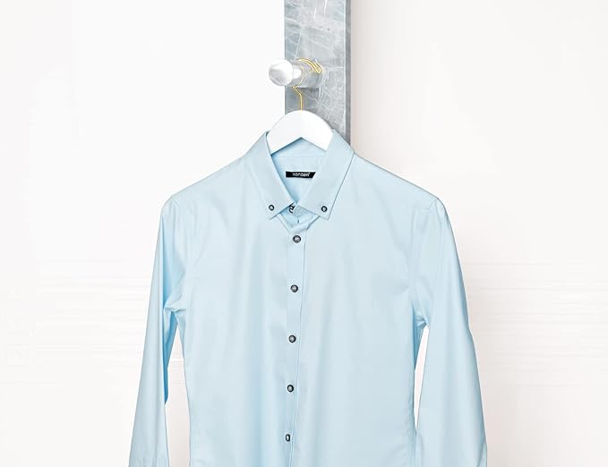 Amber Home 24 Pack White Wooden Hangers with Gold Hooks, White Wood Shirt Hangers with Notches for Dress, Coat, Bridal