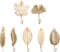 7pcs Leaf Shape Metal Hooks Decorative Wall Hooks Iron Key Holder Coat Hanger Purse Hooks Closet Clothes Coat Hat Towel Robes Hook for Kitchen Bathroom Bedroom Office