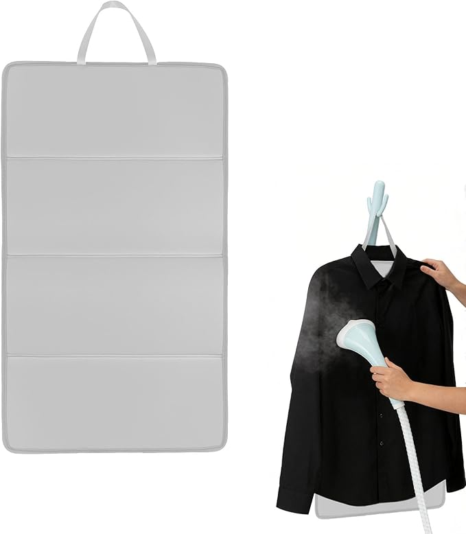 Steamer Board for Clothes, Over The Door Steamer Pad, Compact Hanging Ironing Mat for Shirts and Blouses, Foldable Steam Ironing Board for Table Top, Travel, and Small Space