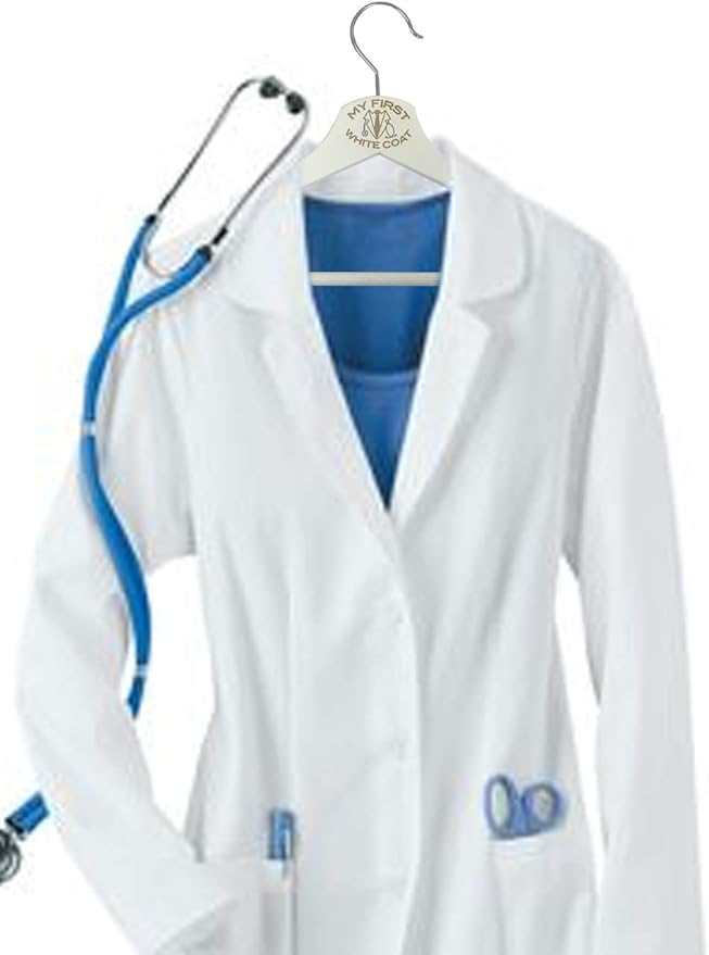 Medical Student Graduation Gifts My First White Coat Ceremony Doctor's Coat and Stethoscope Wood Hanger - Graduation Gifts for Her or Him College and Med School