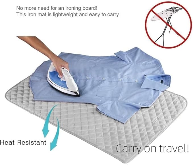 BORDSTRACT Portable Ironing Pad, Foldable Ironing Pad Blanket Suitable for Washer Dryer Desktop Countertop Small Household Ironing Board