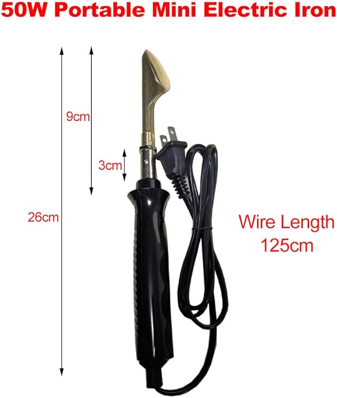50W 110V Portable Mini Electric Iron for Leather Clothing Bag Shoes Car Electric Soldering Iron Wrinkle Removal Leather Surface Craft Hand