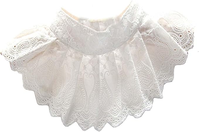 YAKEF Lady Half-Shirt Blouse Detachable Lace Chiffon Fake Collars Dicky Collar Faux Collar