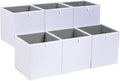 Amazon Basics Collapsible Cube Storage Organizer Bins, Closet Organizer Baskets for Shelves, Space-Saving, White, 13" x 15" x 13", 6-Pack