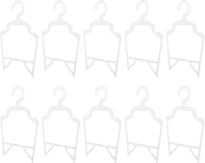 10Pcs Pet Apparel Hangers, White Pet Clothes Hangers, Polypropylene Standard, Dog Clothes, Small Coat Hanger for Dog Cat Pet Toddler 11.81" W x 7.87" H