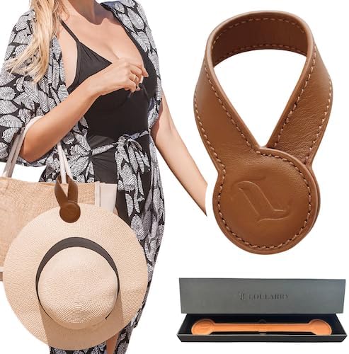 Magnetic Hat Clip for Travel on Bag | Fashionable Travel Accessories For Women | Leather Hat Holder With Strong Magnet For Handbags, Purses, Backpacks, Luggage, And Totes