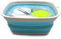 SAMMART 9.45L (2.5 Gallon) Collapsible Tub - Foldable Dish Tub - Portable Washing Basin - Space Saving Plastic Washtub (Bright Blue, M)