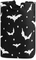 CaTaKu Bats Star Black Baby Laundry Baskets Collapsible, Large Tall Clothes Hampers for Kids Laundry Room Organizer Foldable Storage Bins with Handles