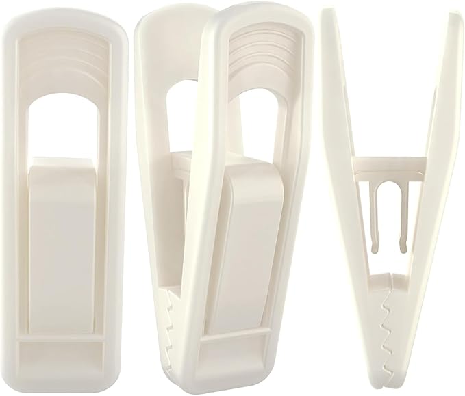 Hanger Clips Perfect for Velvet Hangers (Beige, 80 PCS), Strong Plastic Clips Pant Skirt Hanger Sock Clips for Beige Flocking Felt Hangers