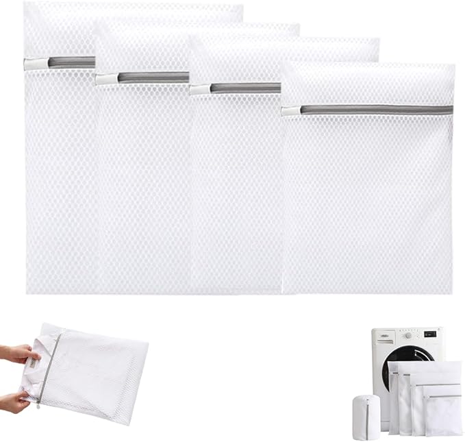 Durable Mesh Laundry Bag, 2025 New Honeycomb Laundry Mesh Wash Bags for Washing Machine, Lingerie Bags for Delicates Garment Bra Pant Sock (S+M+L+XL)