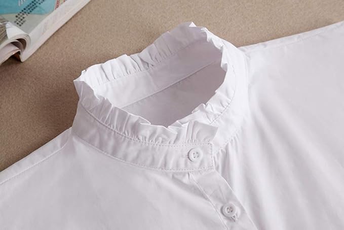 YAKEF Lady Half-Shirt Blouse Detachable Lace Chiffon Fake Collars Dicky Collar Faux Collar