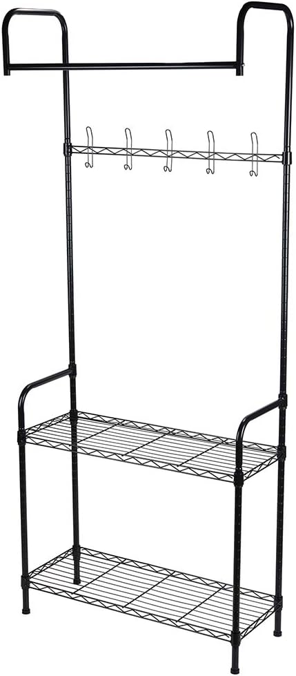 Modern Home Entryway/Mudroom Coat/Hat/Shoe Rack Organizer - Entrance Hall Tree Storage Rack for Jackets, Umbrella, Caps, Backpacks, Scarves and more