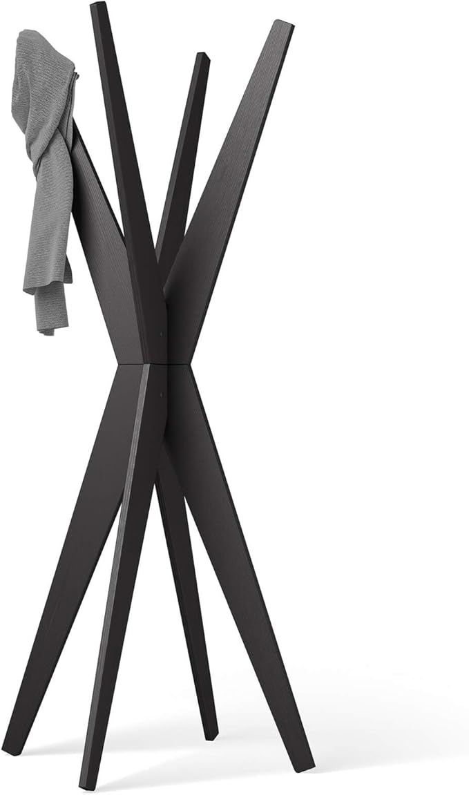 Mobili Fiver, Coat stand, Emma Ashwood Black, Made In Italy