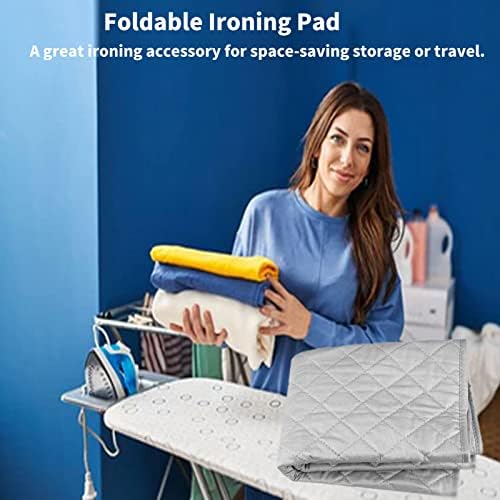 Ironing Mat, Magnetic Ironing Mat Blanket, Heat and Scorch Portable Travel Iron Board Mat for Washer, Dryer, Table Top (17.7 x 33.5in)