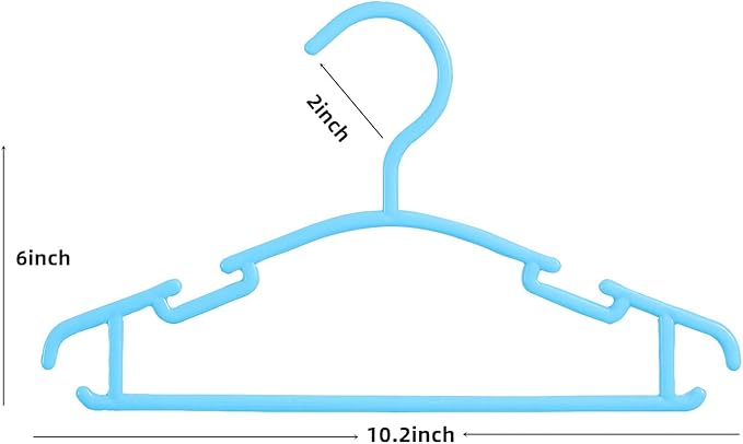 100 Pack Blue Baby Clothes Hangers,Kids Plastic Hangers for Closet,Toddler,Infant,Child,Newborn's Coat Hangers Ideal for Laundry and Nursery's Everyday Standard Use