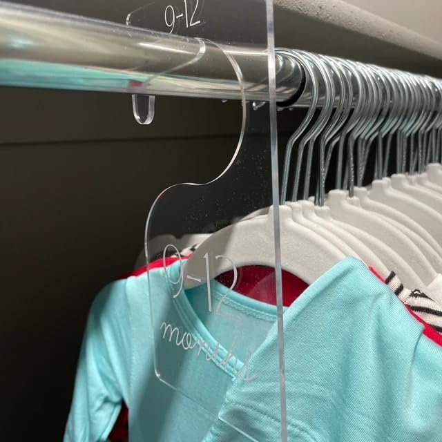 5pcs of Blank Acrylic Hangers,Custom Children Hanger Blank,DIY Plain Acrylic Clothes Divider,Dry Erase Kid Closet Organizers (Clear)
