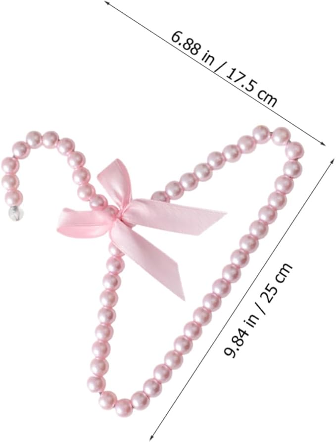 5Pcs Pearl Hangers for Clothes Boy Girl Clothing Hangers Pink for Nursery Closet Organizer Pet Clothes Decoration