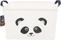 Rectangle Panda Storage Basket with Handles, Collapsible Storage Box,Cute Canvas Toy Bin for Pet/Kids,Gift Basket,Room Decor(PANDA)