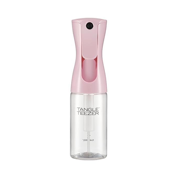TANGLE TEEZER Travel-Size Fine Mist Continuous Spray Bottle, Reusable and Refillable, for Hair Detangling and Styling, 6.1 oz, Millennial Pink