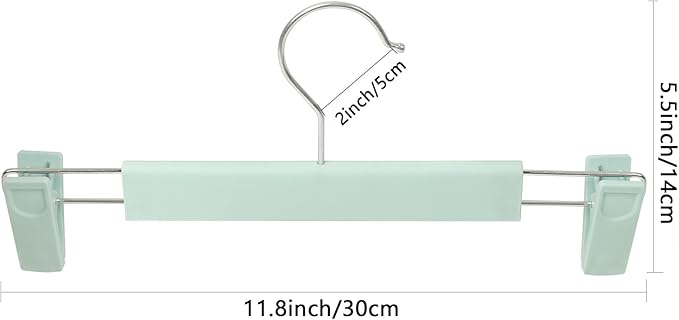 Pants Hangers with Clips Skirt Hangers for Women Plastic Clip Hanger for Pants Clothes Hanger (50pack, Green)