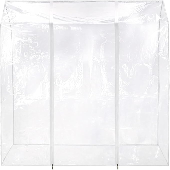HANGERWORLD 5ft Clothes Garment Rack Cover for Open Closet Clear Showerproof COVER ONLY (60"x24"x65")