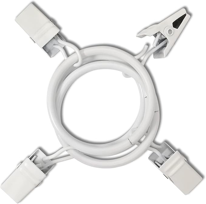 40 Pack White Curtain Rings with Clips, Curtain Hooks Hangers Clip Rings for Hanging Drapes Bows Hat, Drapery Rings 1.26 in I D, Fits up to 1 in Diameter Curtain Rod.