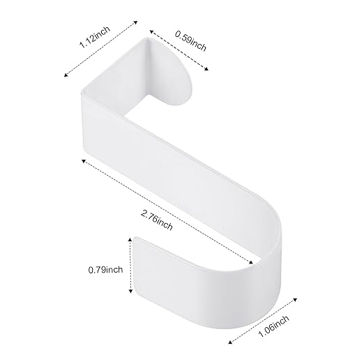 Hotop 12 Pcs Over The Cabinet Drawer Door Hooks 1.12 Inch for Hanger in The Cabinet Decoration Hooks Sturdy Metal Z Shaped Hanger Peg for Bathroom Clothes Towel(White)