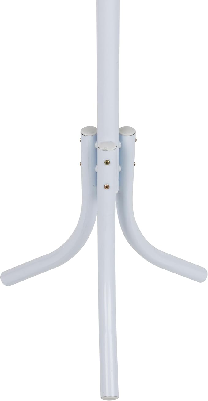 Mind Reader Freestanding Coat Rack, Multi-Tier Organizer for Office and Entryway, Metal, White