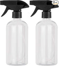 UUJOLY 17 oz Plastic Spray Bottle Trigger Empty Spray Bottles Clear Refillable Container for Water, Essential Oils, Hair, Cleaning Products, Adjustable Head Sprayer and Stream, Clear, 2 Pack