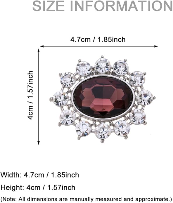 Ruihfas 2Pcs Sparkly Removable Oval Egg Shape Crystal Shoe Clips Accessories for Women Bride Wedding Prom Party Shoes Decoration