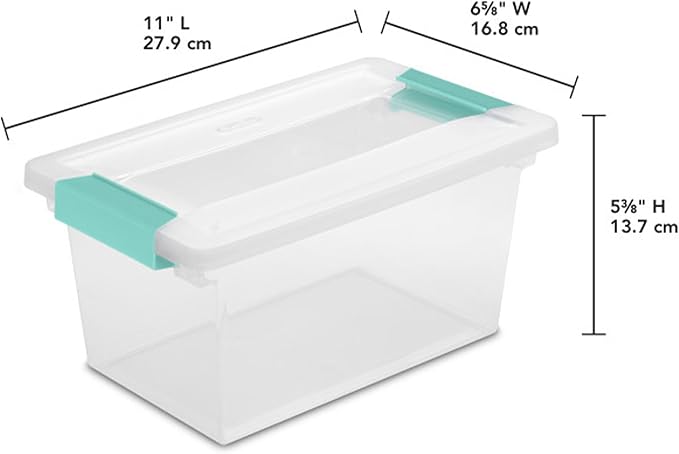Sterilite 12-Pack Clip Box, Clear Storage for Crafts, Supplies and Office Items, Medium