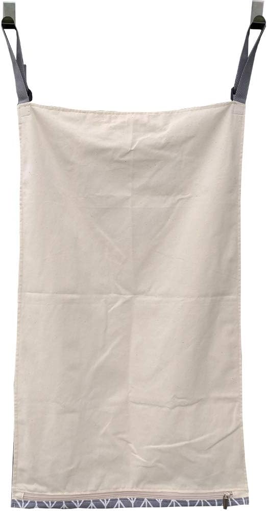 HDHYK Adjustable Door-Hanging Laundry Hamper with Stainless Steel Hooks