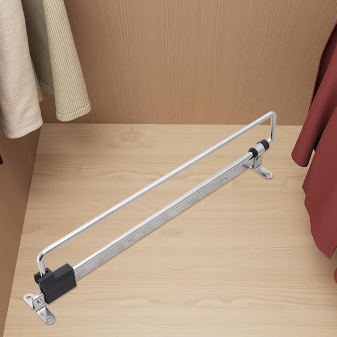 ABOOFAN 3pcs Retractable Wardrobe Clothes Hanger Closet Rod Stainless Steel Sliding Clothes Rack for Pants Scarves Skirts Coat Space Saving Storage 9.84 x 4.84 x 2.44 Inches