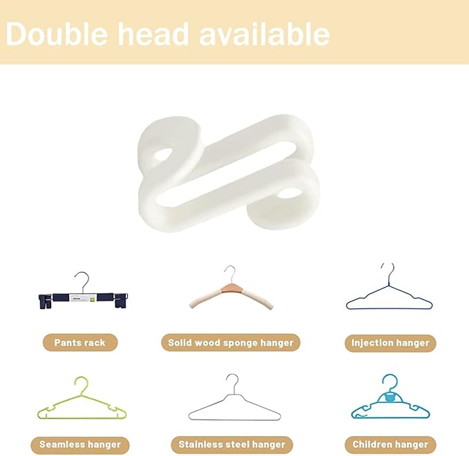 100 Pcs Clothes Hanger Connector Hooks, Wardrobe Hanger Extender Clips, Cascading Connection Hooks for Clothes Cabinet Closet Organizer Space Savers Outfit Hangers Accessory (White)